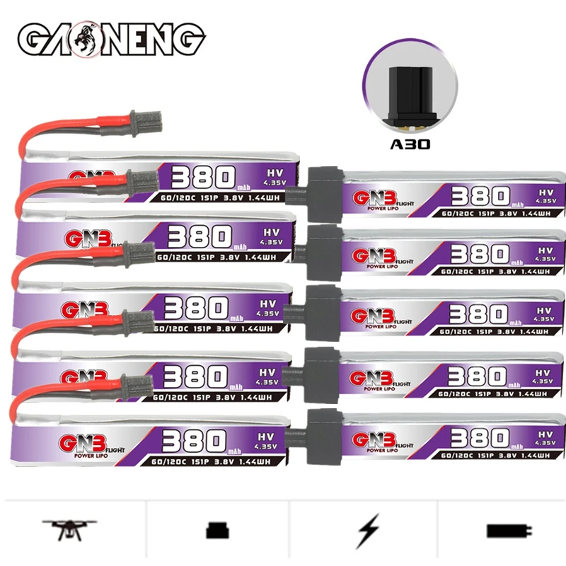 GNB 1S 3.8V 380mAh 60C Lipo Ba - огляд і ціна Drone Battery Plate