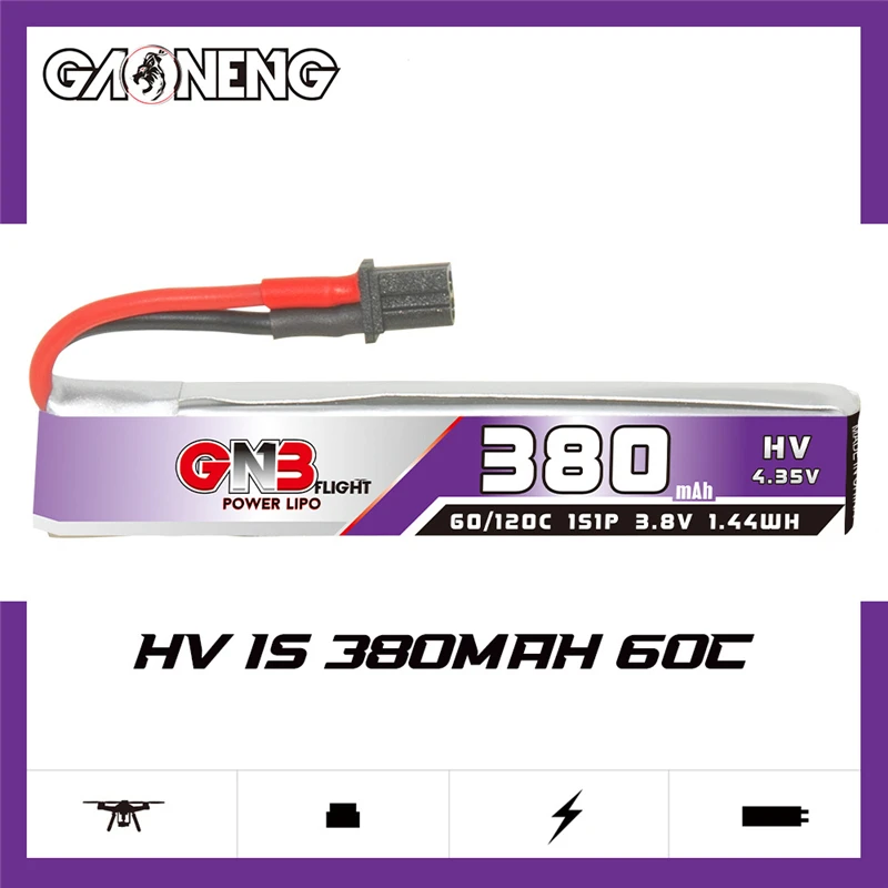 GNB 1S 3.8V 380mAh 60C Lipo Ba - огляд і ціна Drone Battery Plate
