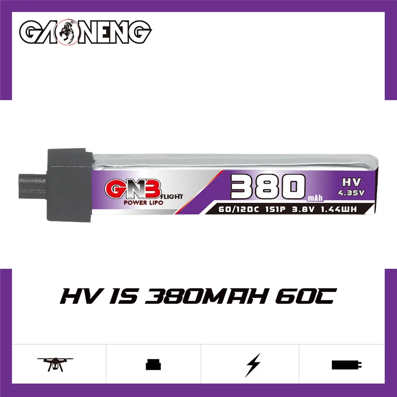 GNB 1S 3.8V 380mAh 60C Lipo Ba - огляд і ціна Drone Battery Plate