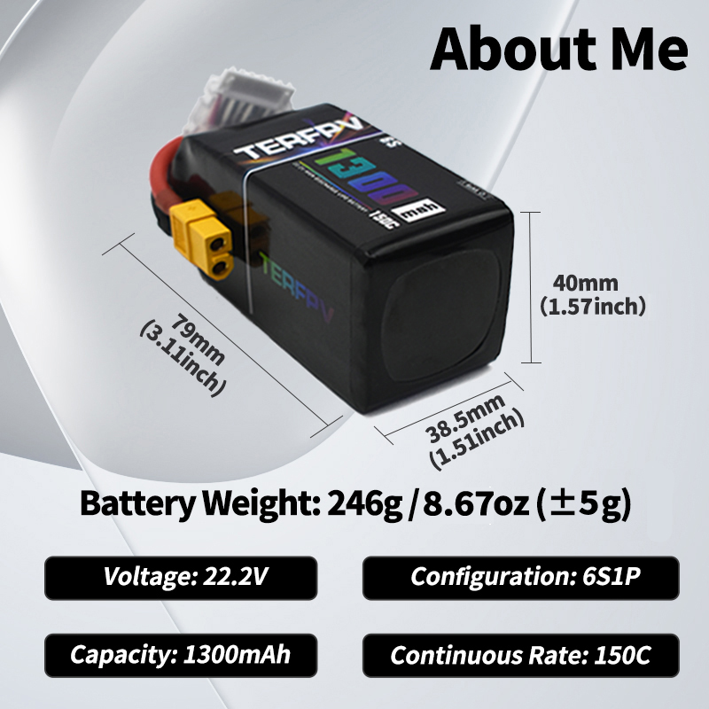 TERFPV Lipo Battery 6S 22.2V 1 - огляд і ціна Drone Battery 6S