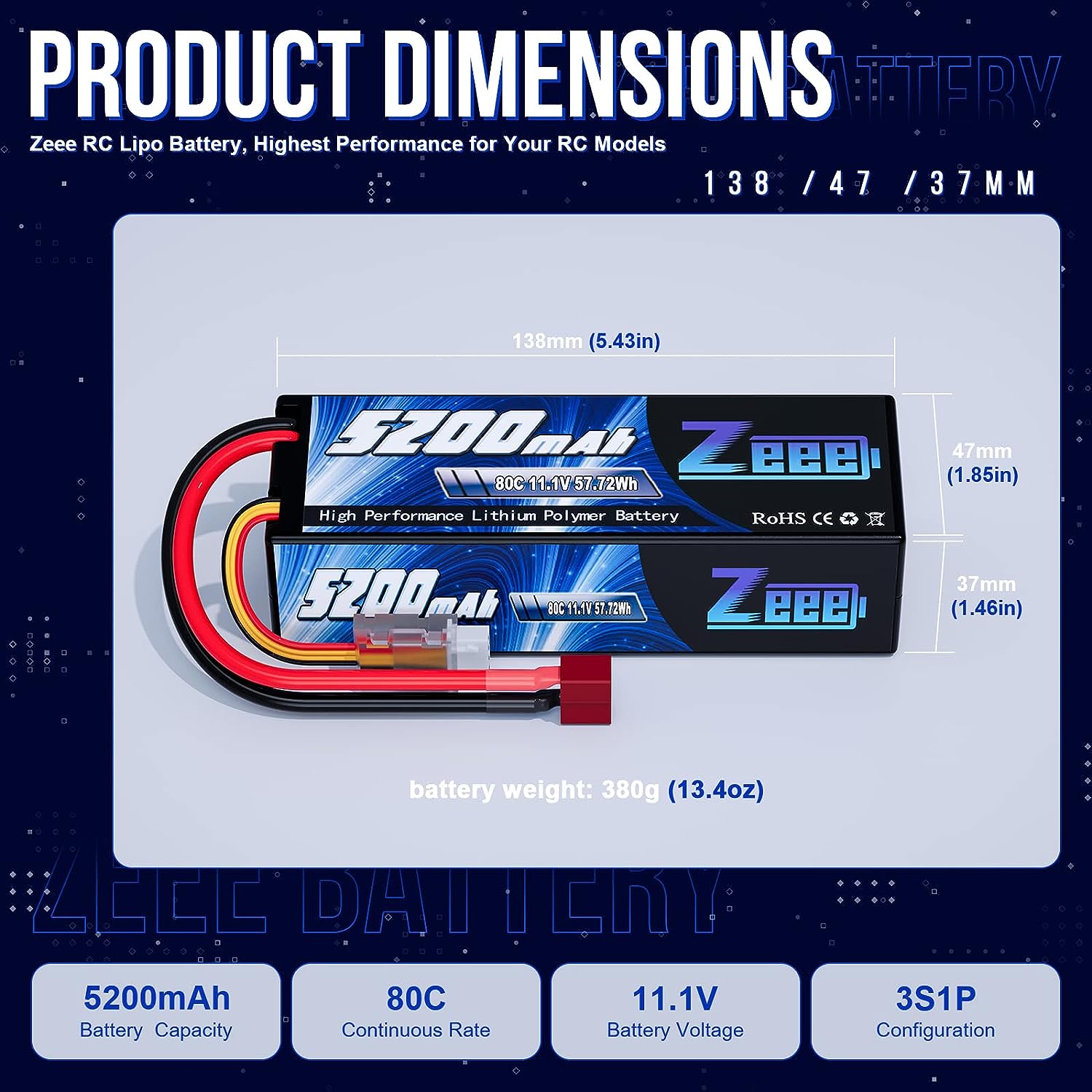 1/2pcs Zeee 3S 5200mAh Lipo Ba - огляд і ціна Drone Battery 3S