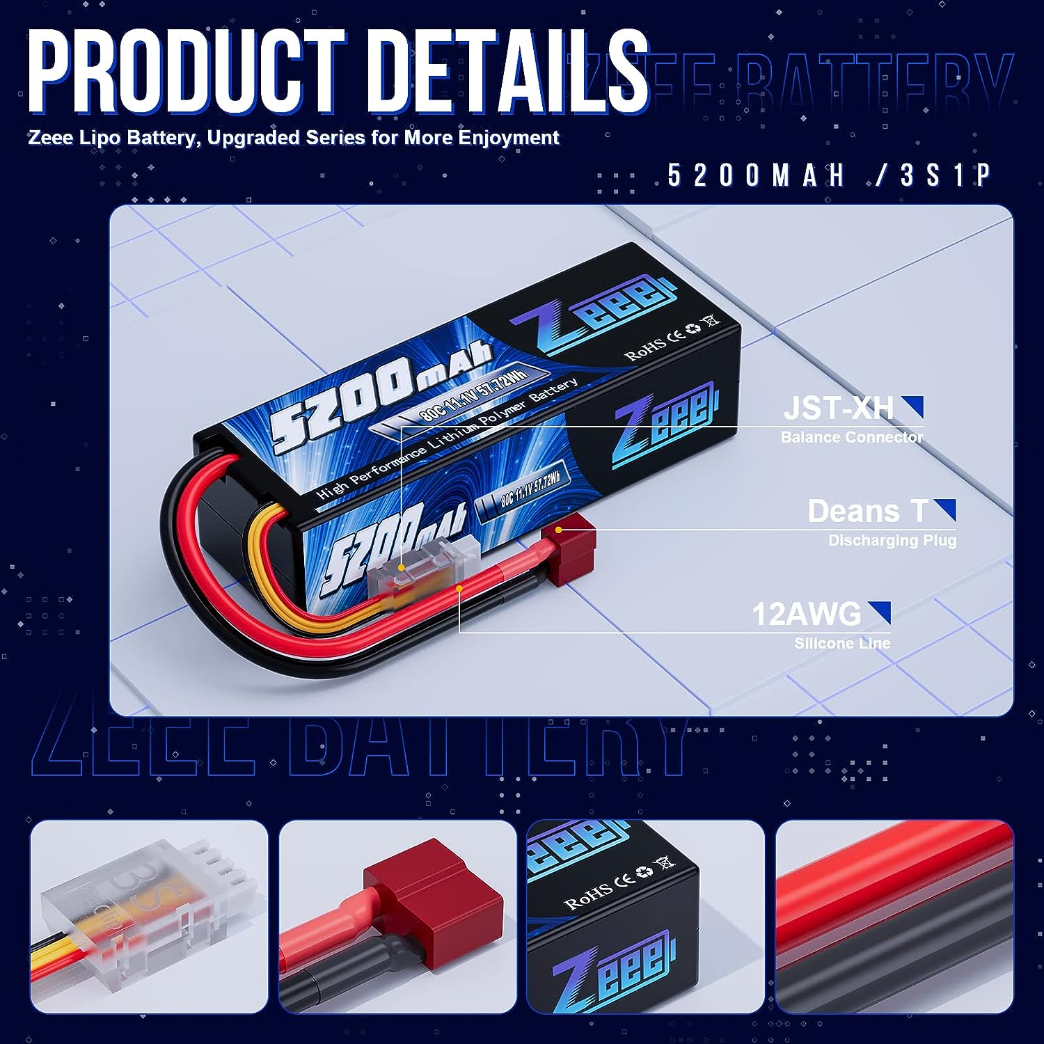 1/2pcs Zeee 3S 5200mAh Lipo Ba - огляд і ціна Drone Battery 3S