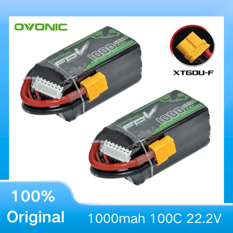 2Pcs OVONIC 1000mAh 100C 22.2V - огляд і ціна Drone Battery 6S
