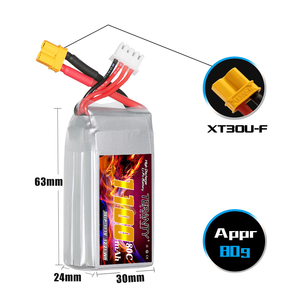 TERANTY 3S 11.1V 1100mAh 80C/1 - огляд і ціна Drone Battery 3S