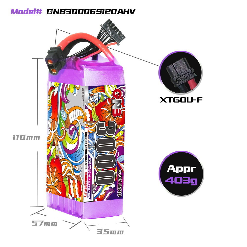 GNB Lipo Battery 6S 22.8V 3000 - огляд і ціна Drone Battery 6S